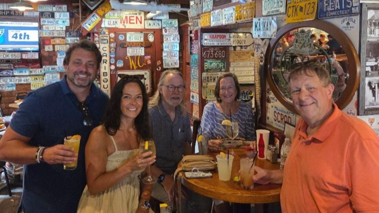 Tour guests inside The Chatham Squire