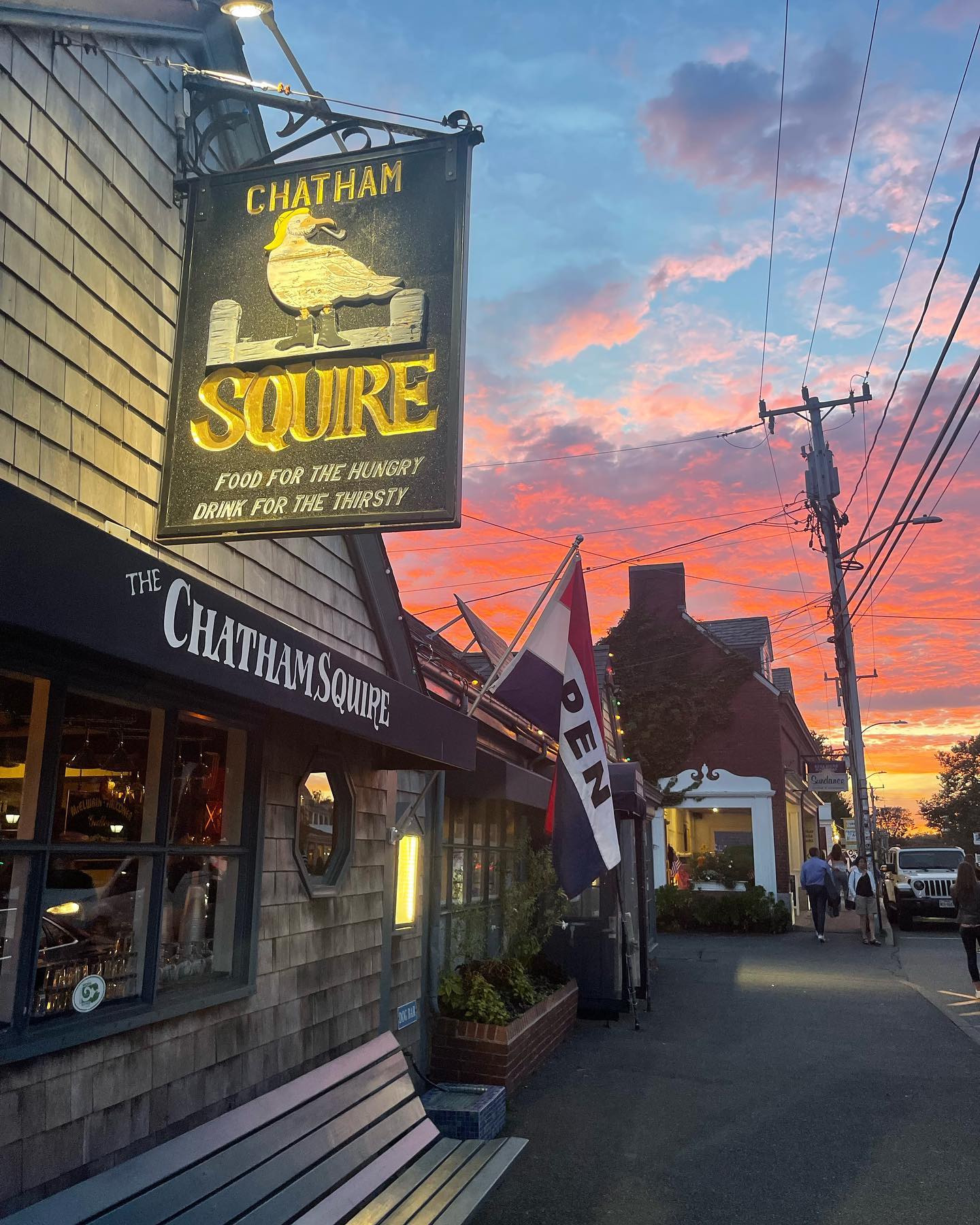 The Chatham Squire at golden hour